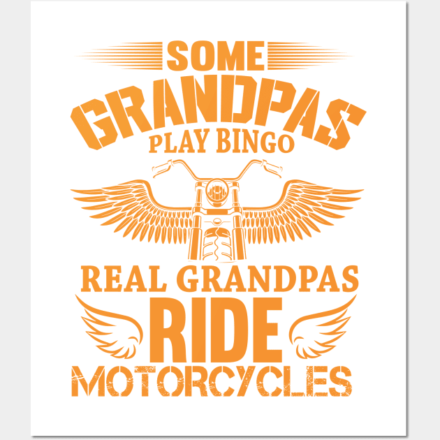 Motorcycle granpa Wall Art by BrickorBrackdesigns